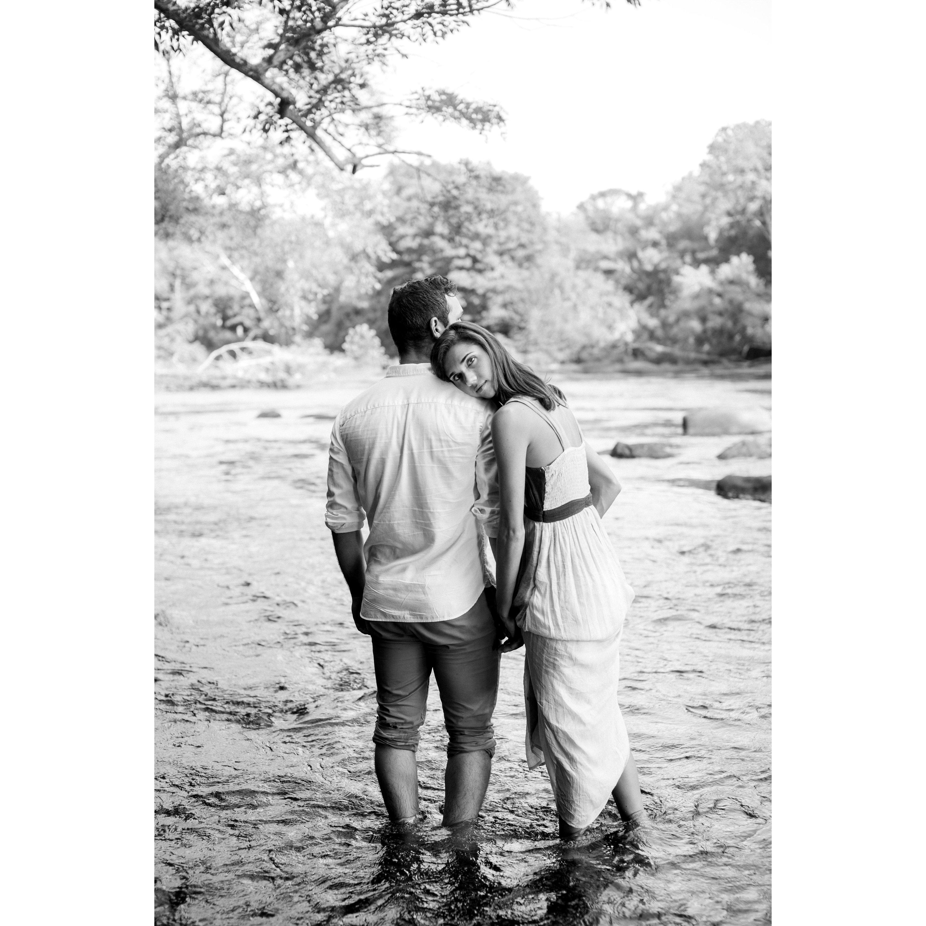 Fun fact: Shawn grew up playing in this river, so we decided to be kids again for our engagement pictures!