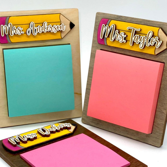 Teacher Sticky Note Pad Holder Gift | Personalized Teacher Name Gift | Student Gift For Teacher | Teacher Gift | Teacher End of Year Gift