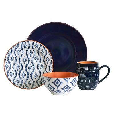 Baum Bros.® Tangiers 16pc Dinnerware Set Blue