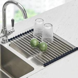 Roll Up Dish Drying Rack: Size: 17.5 x 11.8 in