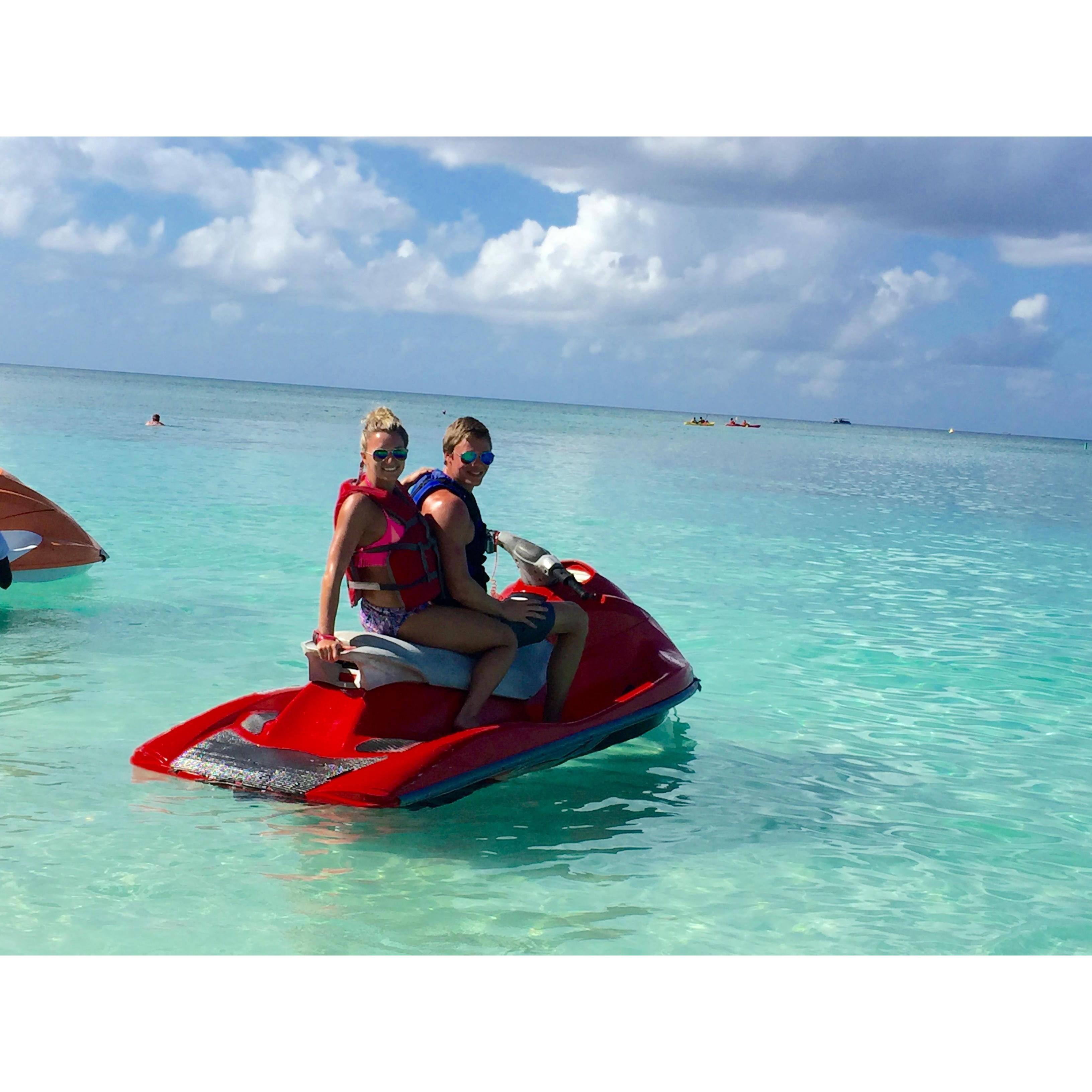 Our first, of MANY cruises! Bruce through me off of this exact jet ski on this trip! He is fearless!