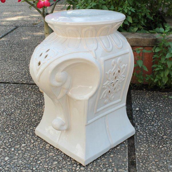 Evonna Elephant Ceramic Garden Stool