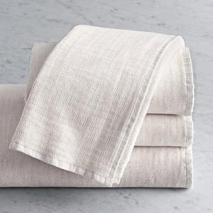 Restoration Hardware Heathered Cotton-Linen Reversible Hand Towel