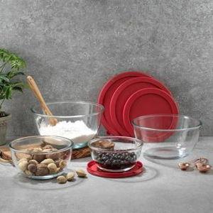 JoyJolt Joyful 4-Piece Glass Mixing Bowl Set