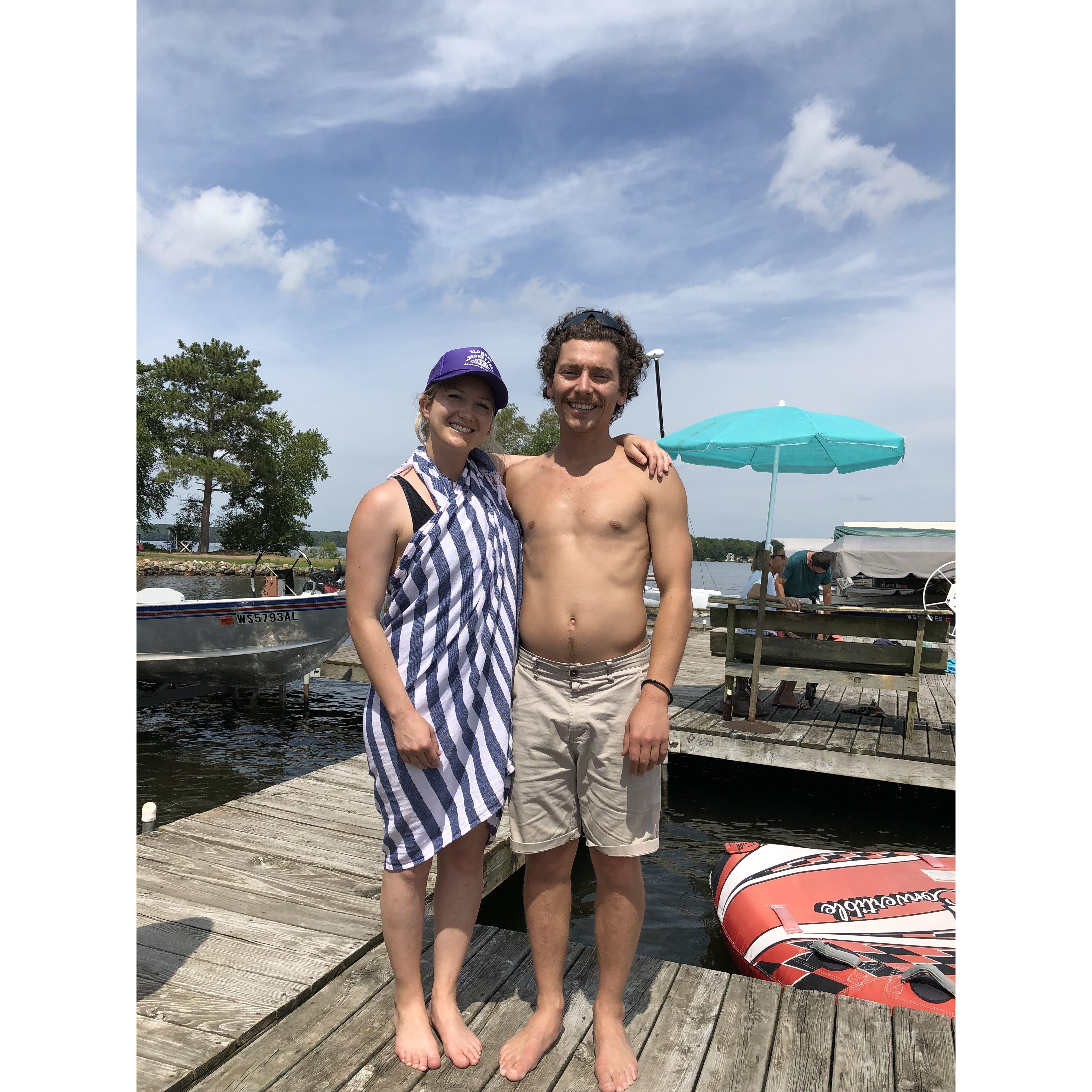 Natalie & Austin Ford hanging at Lake Courte Oreille, Wisconsin