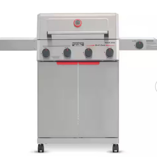 Monument Grills Mesa 4-Burner Propane Gas Grill in Stainless Steel with Broil Zone, and Side Burner M2-415BZ