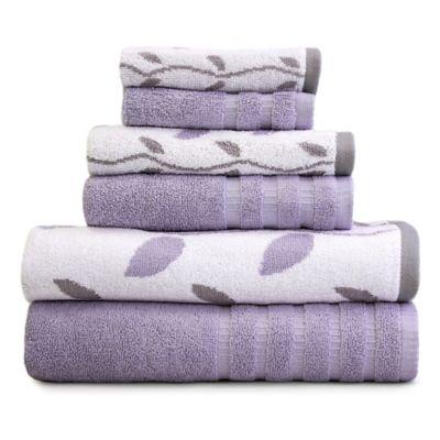 Pacific Coast Textiles 6-Piece Organic Vines Towel Set in Aqua