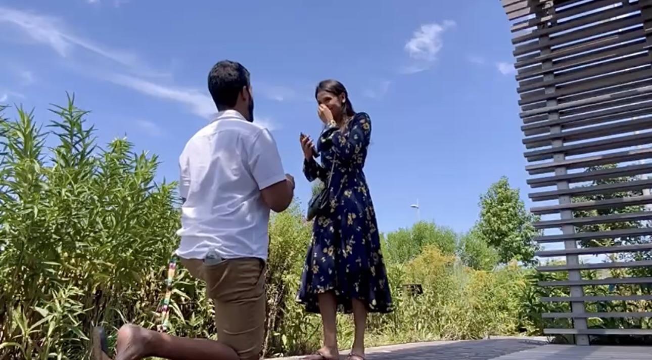 The big proposal moment (I was sweating bullets).