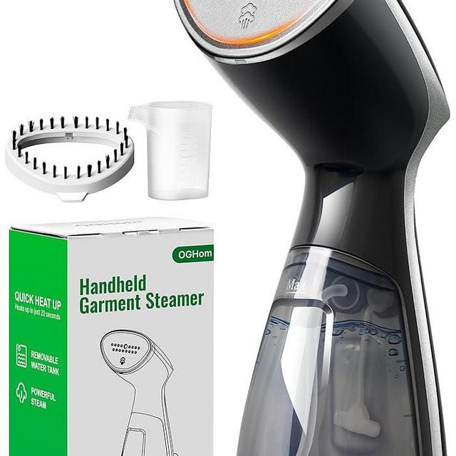 OGHom Steamer for Clothes, Portable Handheld Garment Wrinkle Remover, 1000W Fabric Steamer, Strong Penetrating Steam, for Home, Office (ONLY FOR 120V) -Black