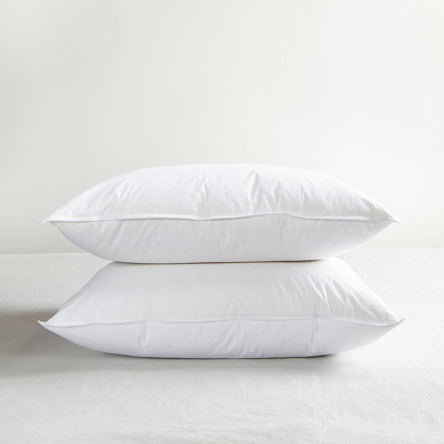 2 Pack Firm White Duck Feather & Down Bed Pillow - Standard/Queen | BOKSER HOME