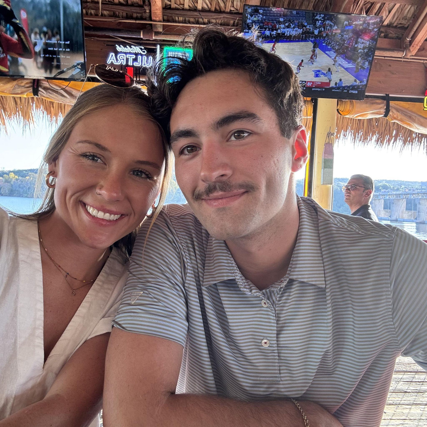 Tiki hut bar on Lake Austin, exploring our new home