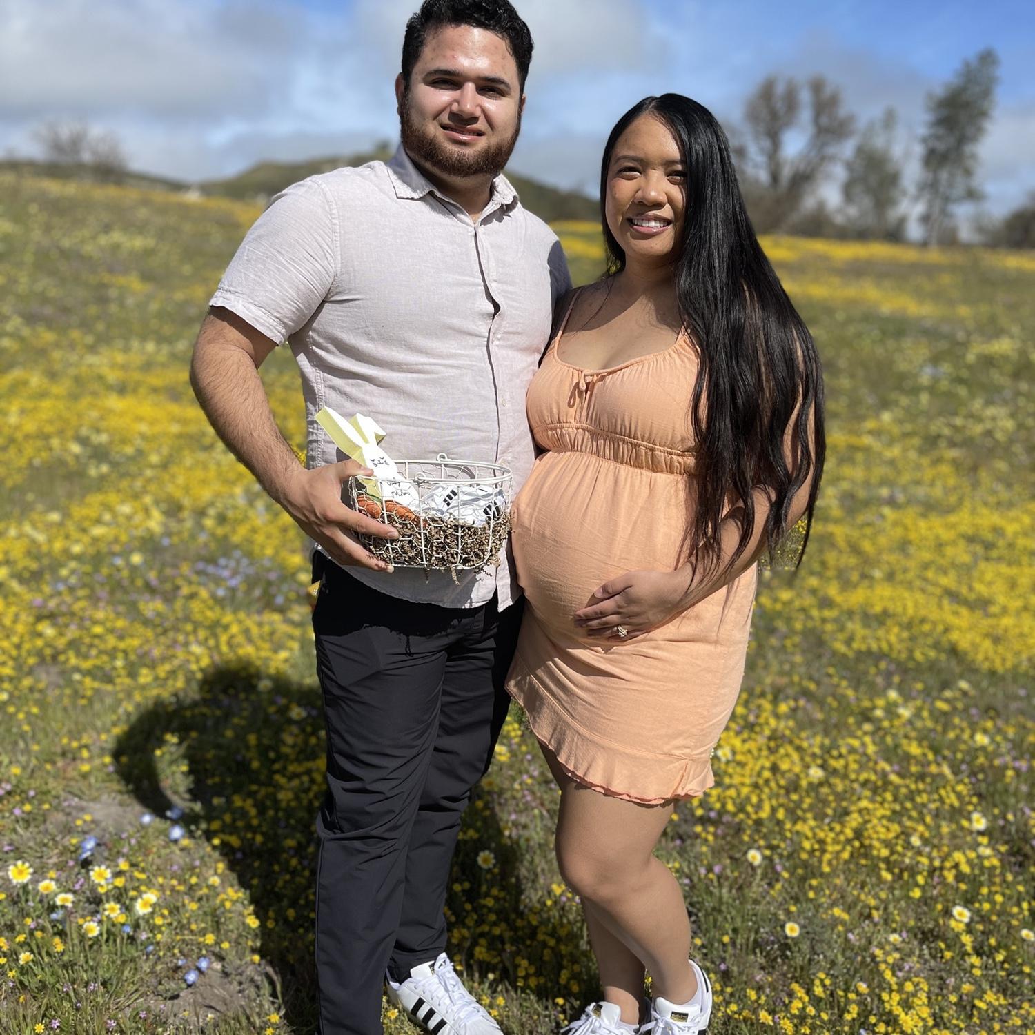 We shot our baby announcement photos during a wildflower super bloom 🌸