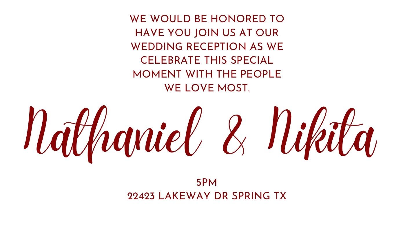The Wedding Website of Nikita Brown and Nathaniel Jones