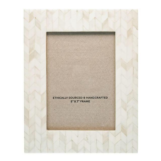 Sonia Bone Picture Frame, White, 5" x 7"