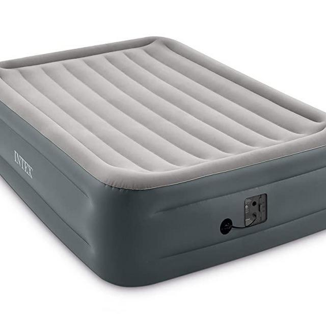 Intex Dura-Beam Series Essential Rest Airbed with Internal Electric Pump, Bed Height 18", Queen