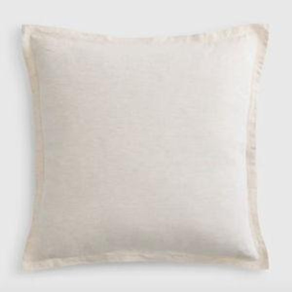 Color: Natural/White Mini pinstripe | European Linen Euro Sham