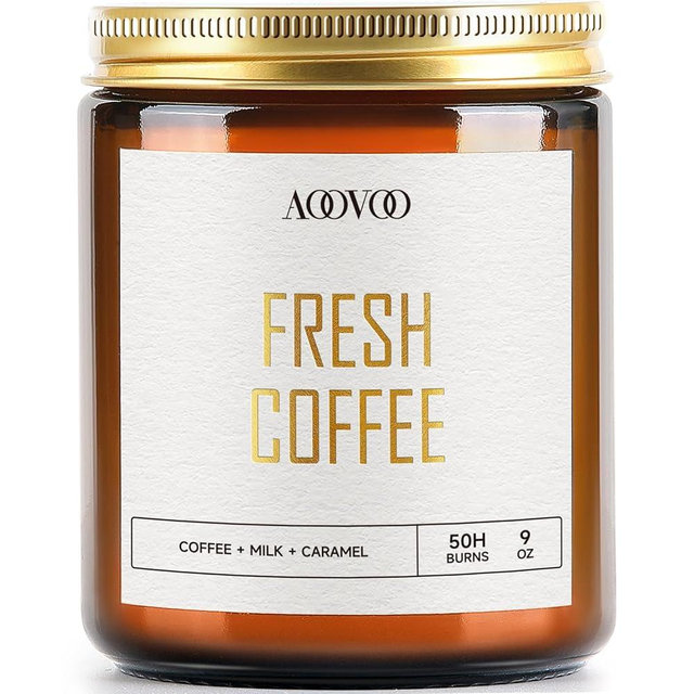 AOOVOO Macchiato Coffee Scented Soy Wax Candle - Aromatherapy Candle for Home, 9oz