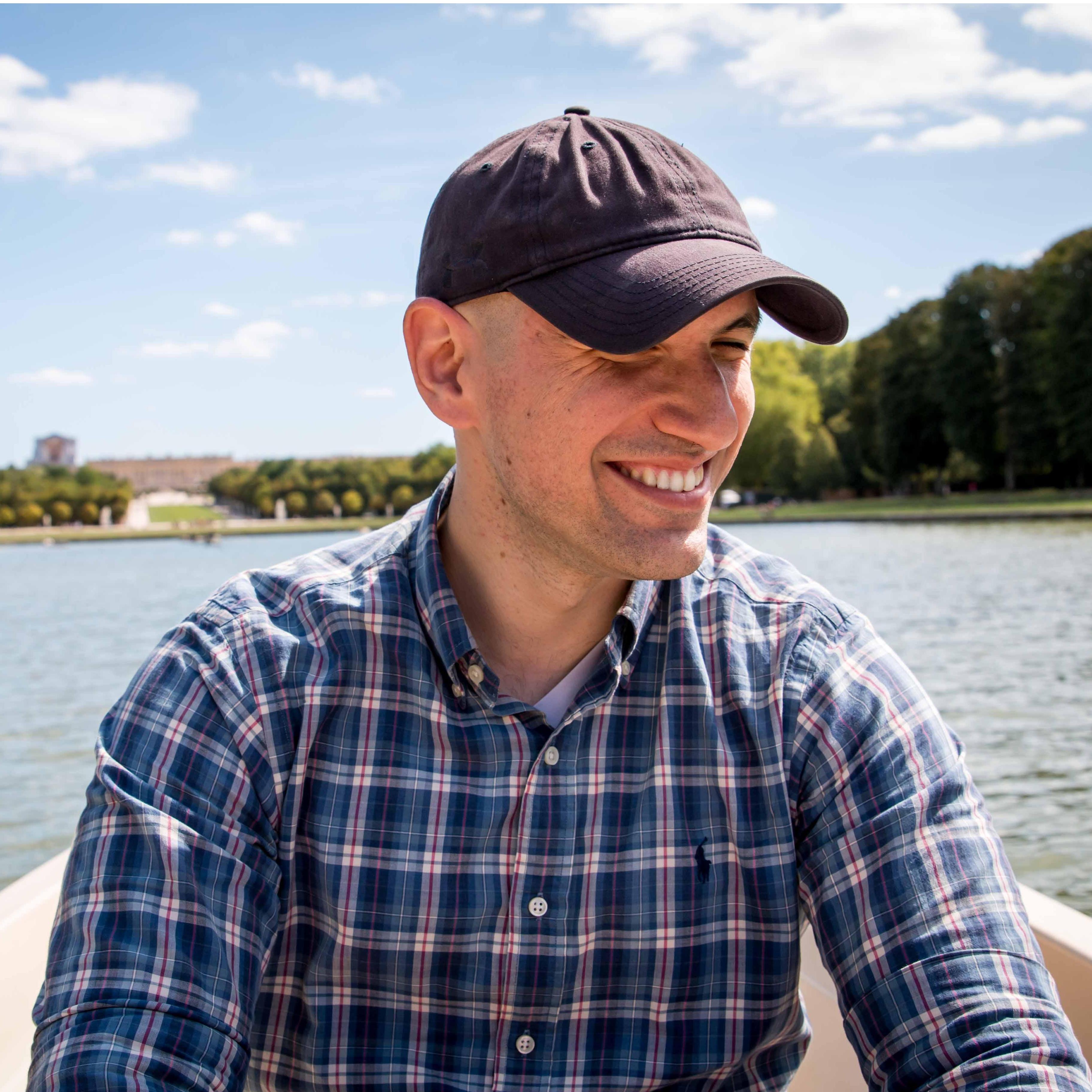 Handsome. On a boat.