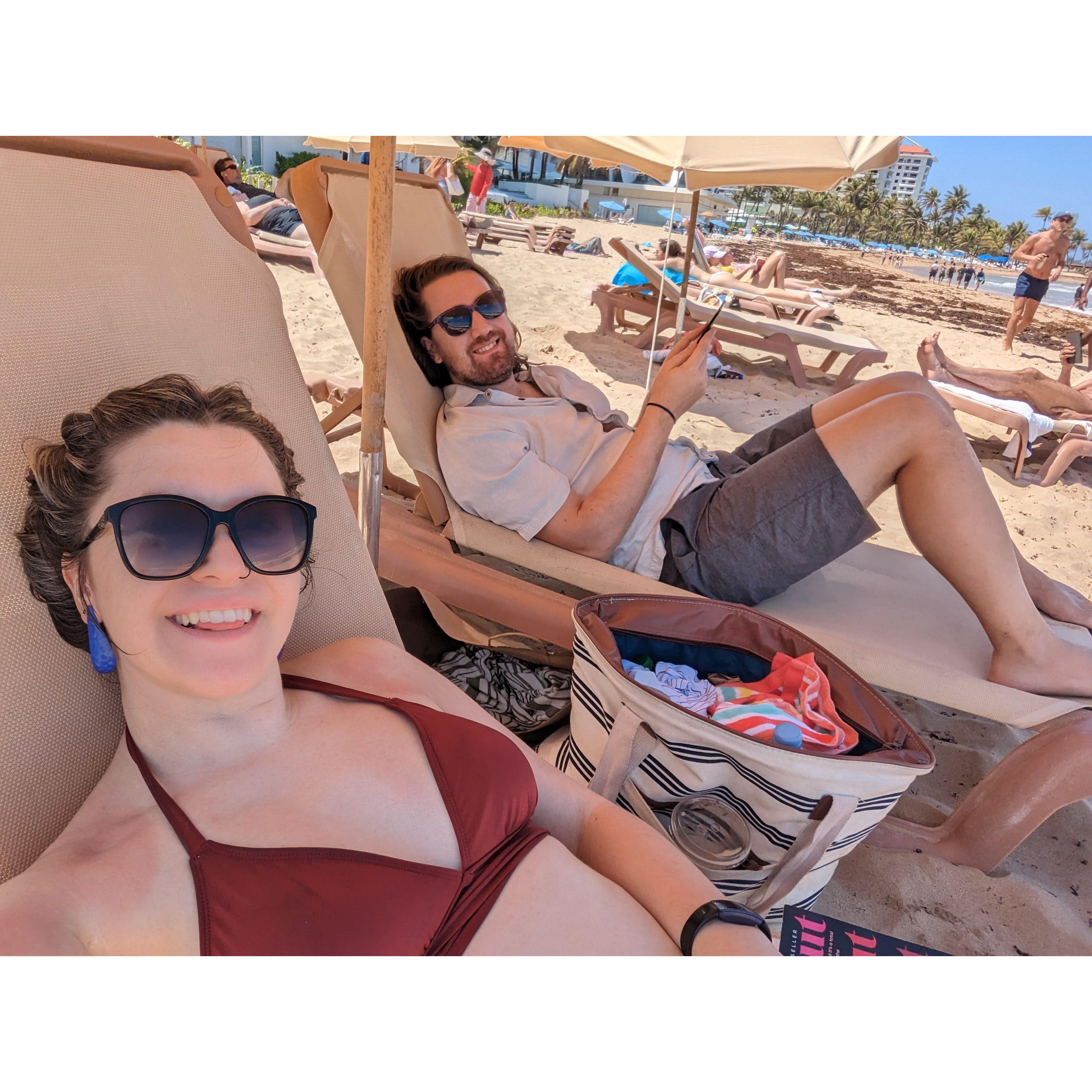 Relaxing on the beach