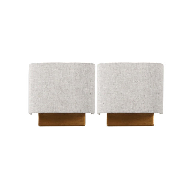 Deria 8" Wall Sconce - Set of 2 - SCN4156 - Oatmeal/Gold - Safavieh