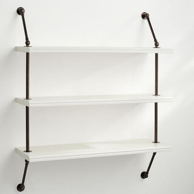 Aubrey Ladder Wall Shelf, White