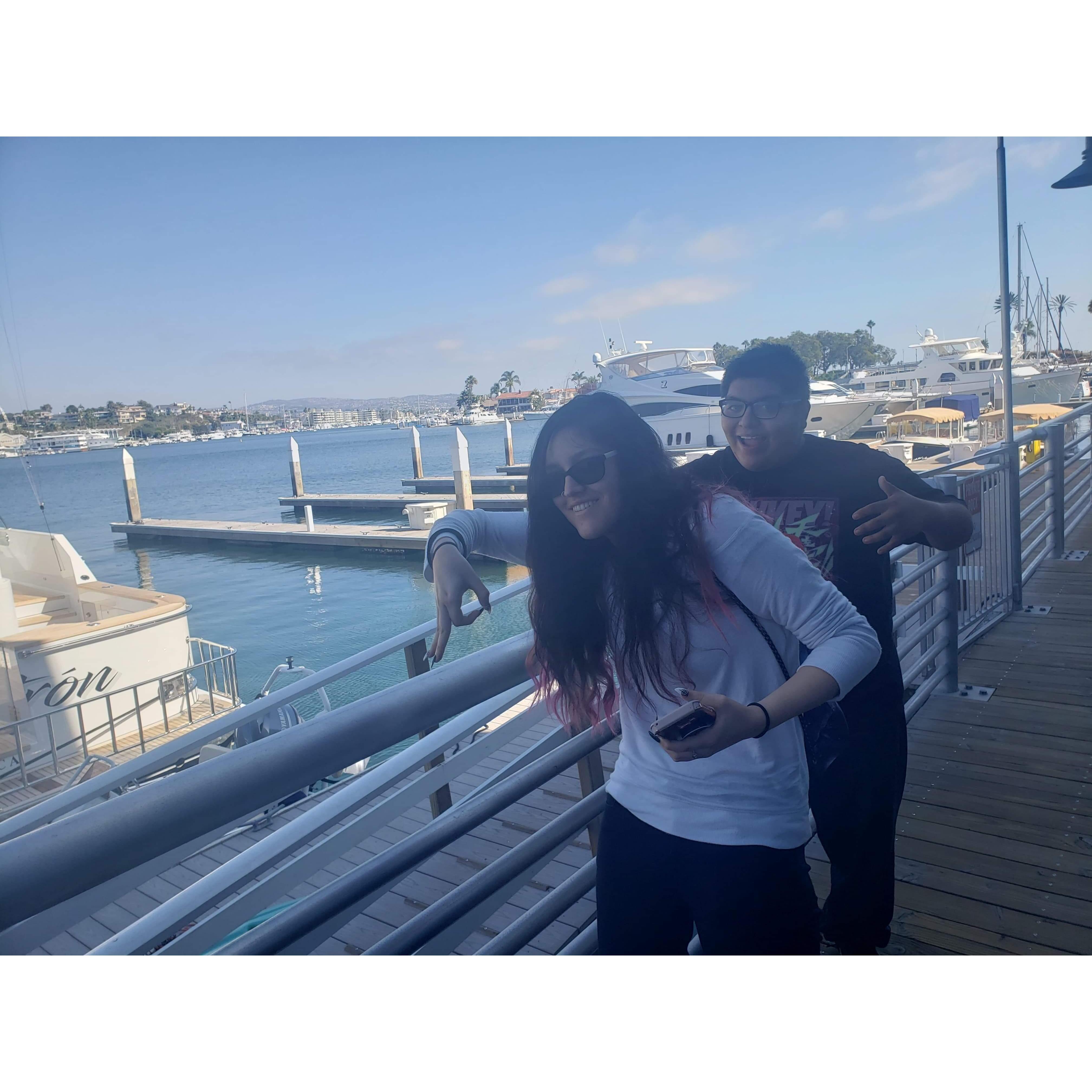 Us at the pier being funny