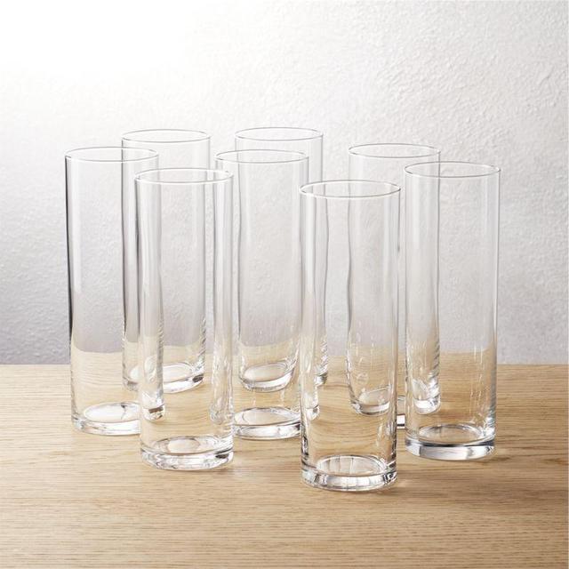 Set of 8 Cylinder Champagne Flutes