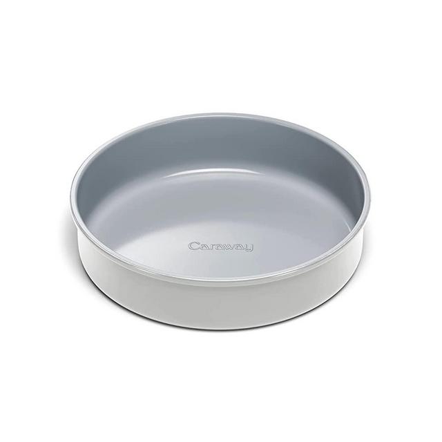 Caraway Non-Stick Ceramic 9” Circle Pan - Naturally Slick Ceramic Coating - Non-Toxic, PTFE & PFOA Free - Perfect for Birthday Cakes, Tartes, & More - Gray