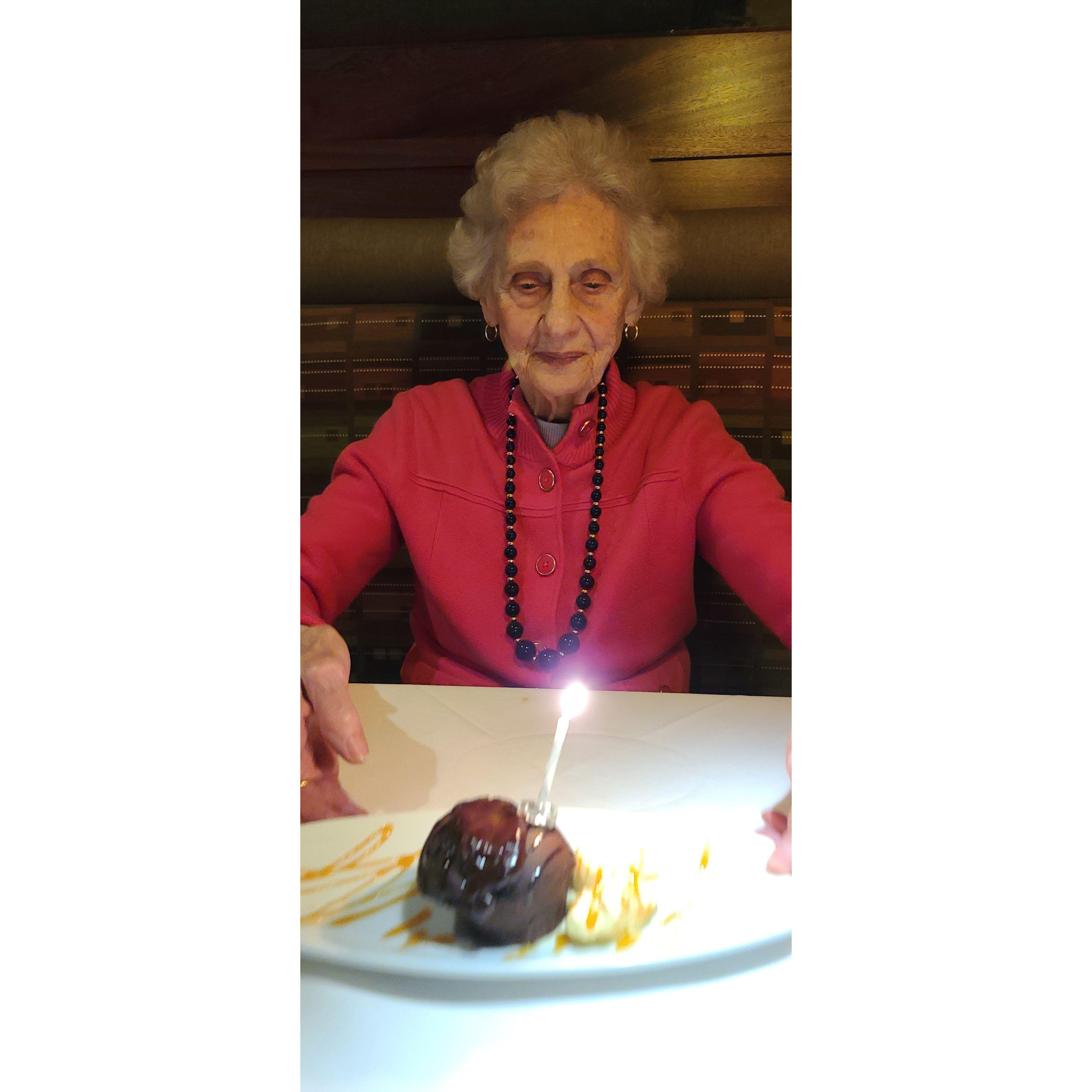 My sweet Nanas birthday at Ruth's Chris. She is something special.
