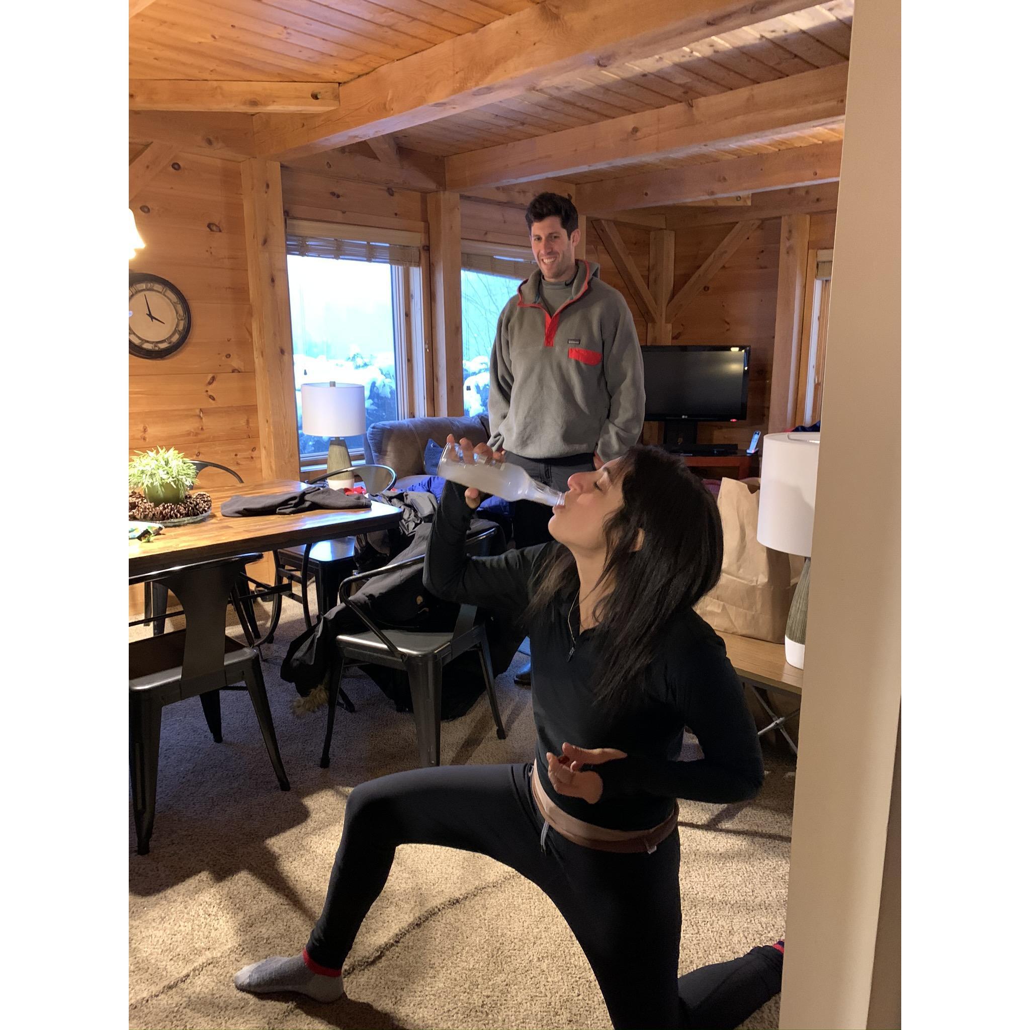 Julia getting "iced" and Bennett being half disgusted and half impressed as he usually is with her.