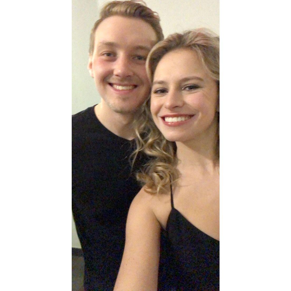 New Years 2019. Annamarie wanted to take Will to a local club, however, the line was too long so they watched the ball drop outside of the venue before calling friends/family to say happy new year.