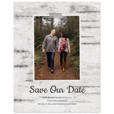 Grey Rustic Wedding Digital Save the Date - Douglas Portrait