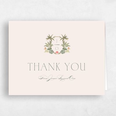Linen, Beige Wedding Thank You - Somrig Landscape