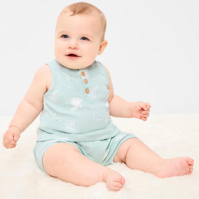 Henley Tank Top and Shorts Set for Baby