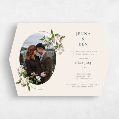 Beige Diamond Wedding Invitation - Malyly Photo