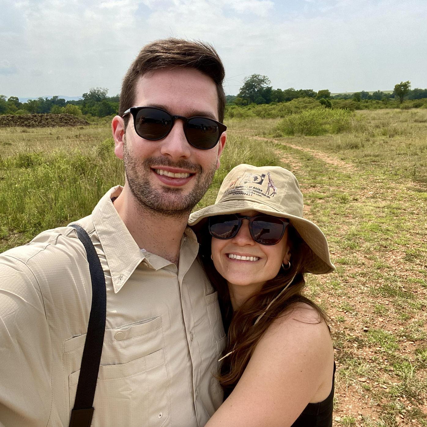 On safari in Kenya right before the engagement!