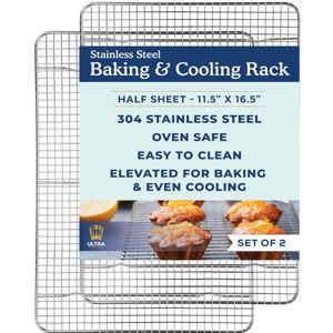 Ultra Cuisine Stainless Steel Cooling and Baking Rack, 11.5 x 16.5-inch - Set of 2