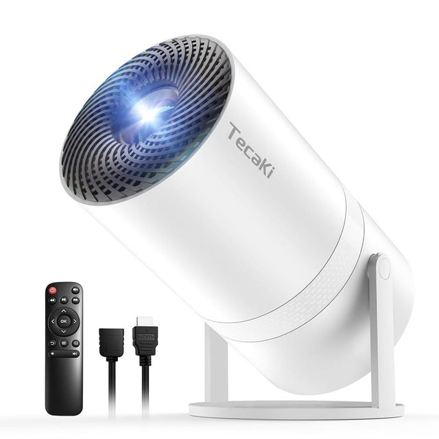 Mini Portable Projector with WiFi and Bluetooth, Movie projector 1080P HD Supported, Auto Keystone Correction, 180° Rotatable, Compatible with TV Stick, HDMI, USB, Smartphone, Laptop