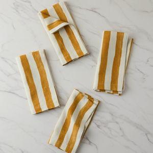Painterly Stripe Linen Napkins (Set of 4) by Sarah Sherman Samuel