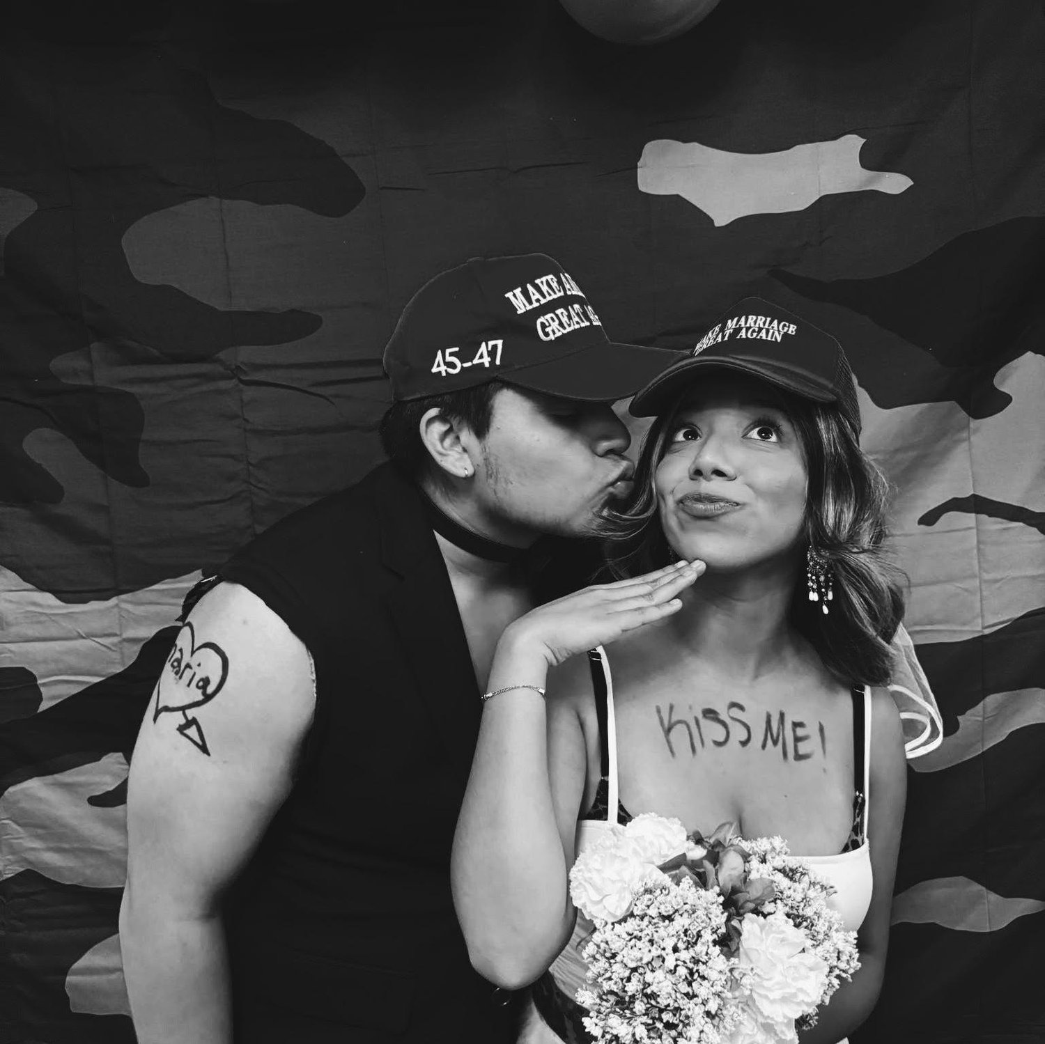 Two years ago, Miguel and I were picked to be the “bride and groom” for our fraternity and sorority mixer. Now we're tying the knot for real. this time!