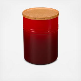 Small Canister with Wood Lid