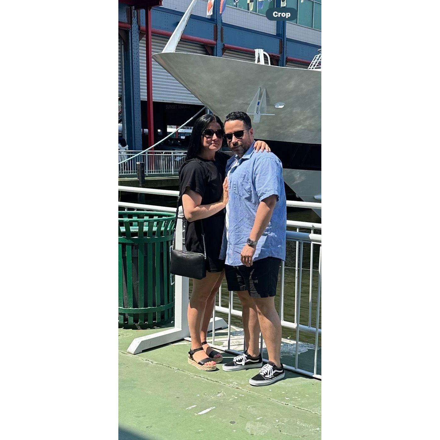 Just two people sailing through life… with mimosas 🍾🌊 #YachtLife