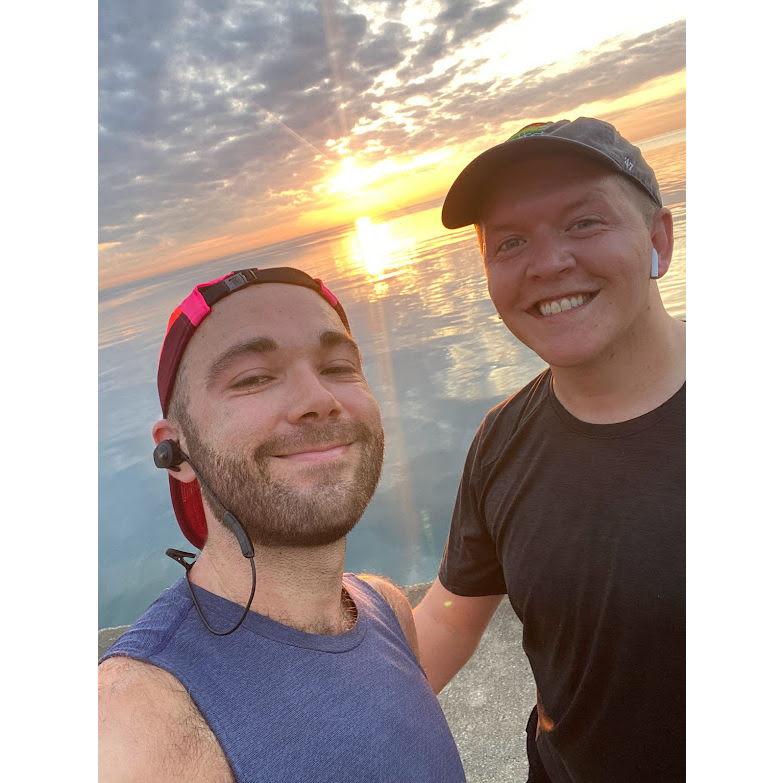 Selfie during an 18 mile "Sunrise Saturday" run, while training for the Chicago Marathon - September 2022