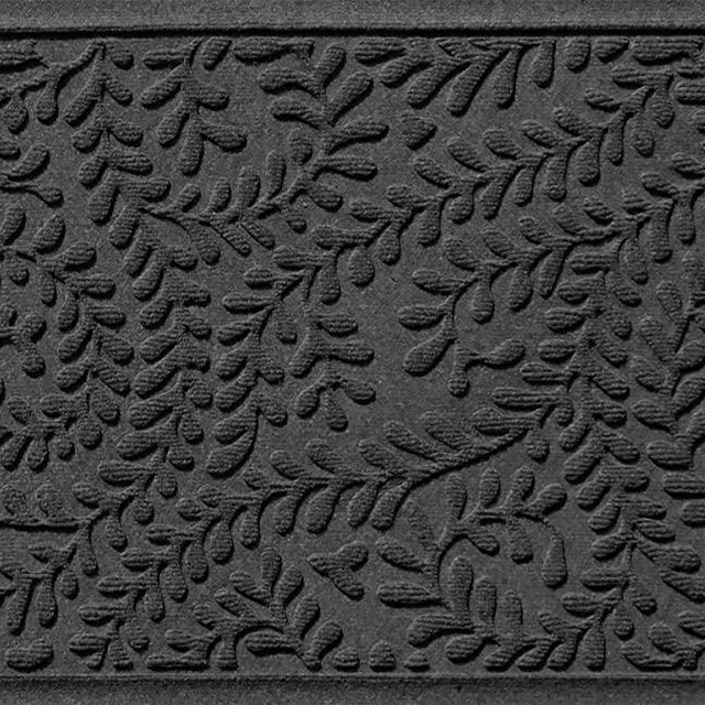 Bungalow Flooring Waterhog, 2' x 3' Durable and Decorative Floor Covering, Made in USA, Skid Resistant, Indoor/Outdoor, Water-Trapping, Boxwood Collection, Charcoal
