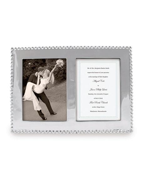 Mariposa Pearled Double Picture Frame, 5"x 7"