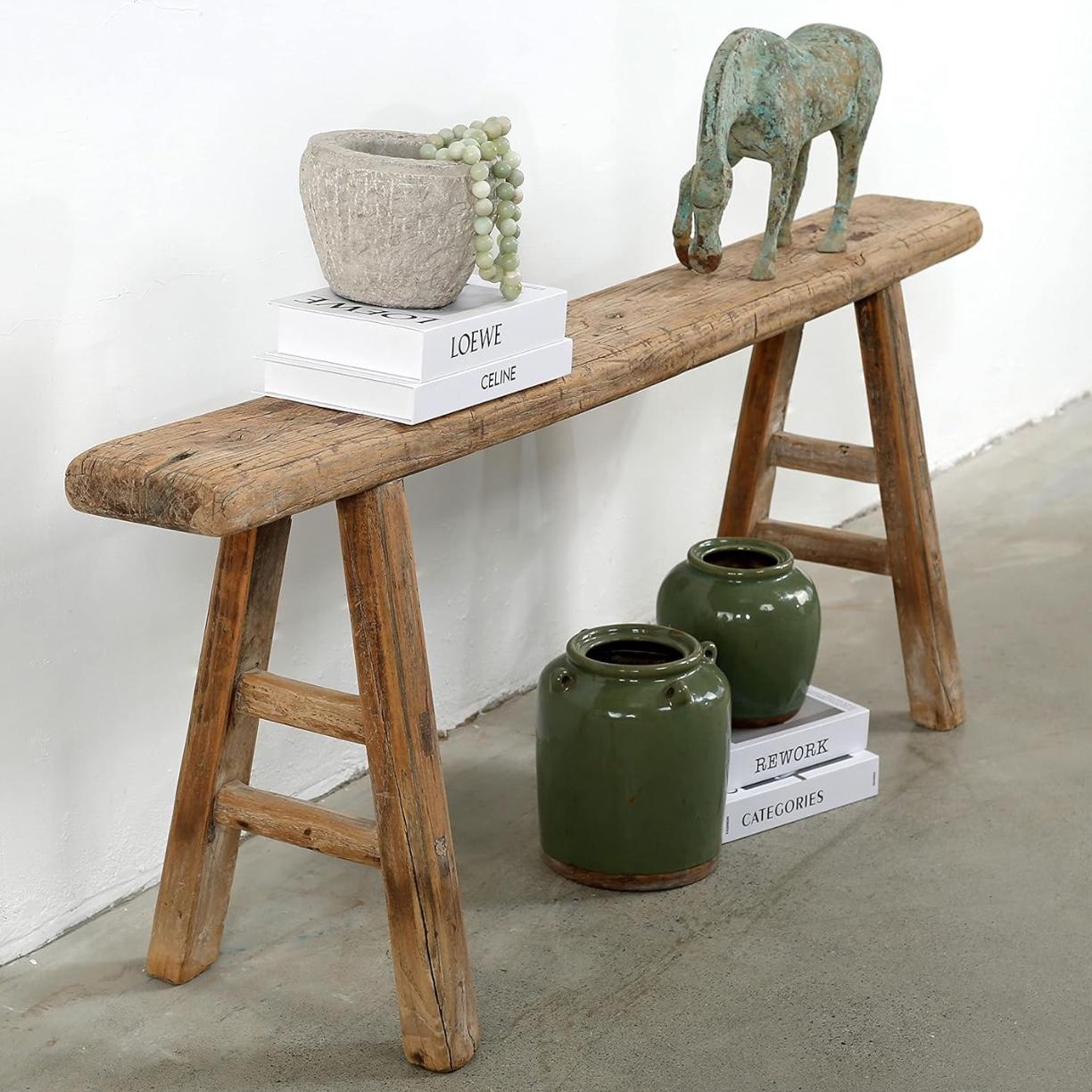 Artissance Vintage Noodle, Weathered Natural Wood Finish (Size & Color Vary) Indoor Bench