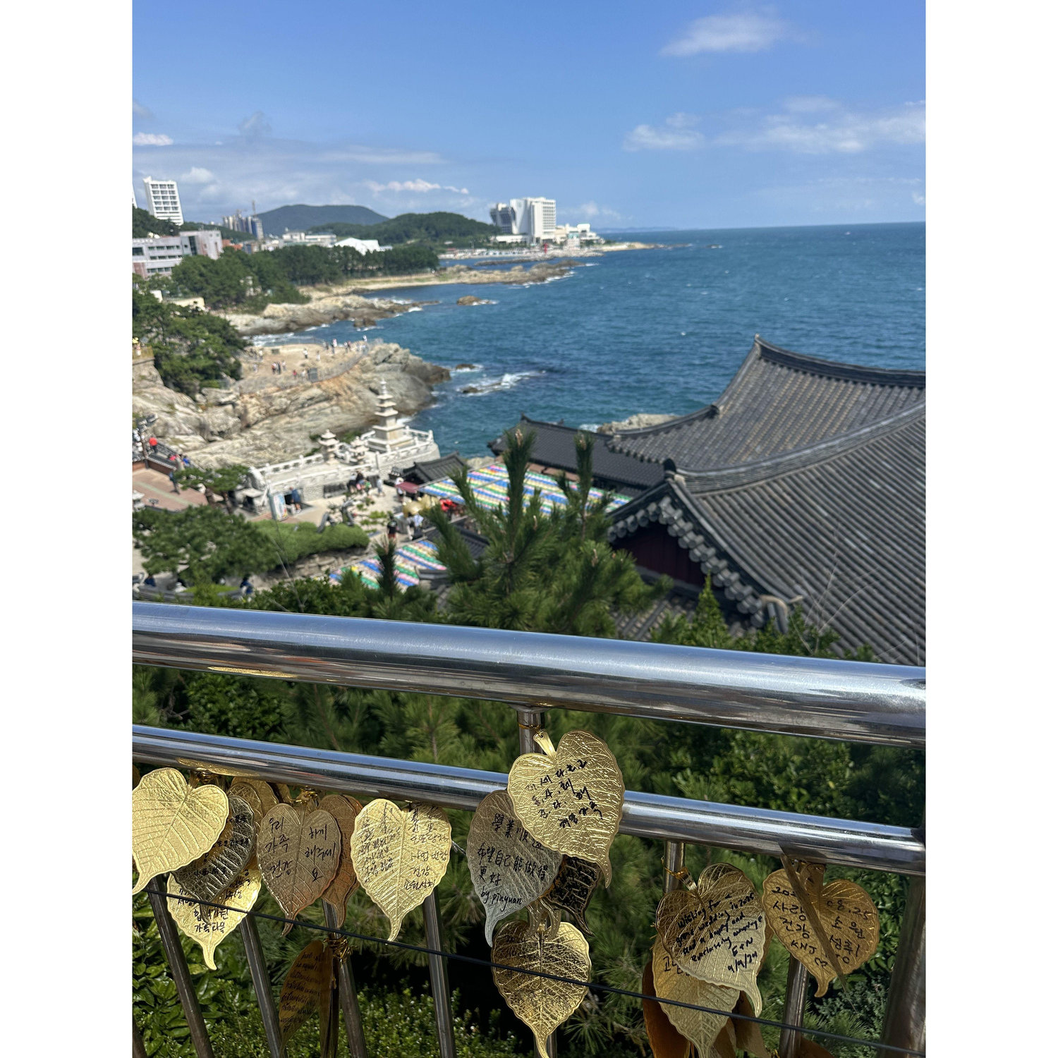 Hanging our wish at the temple