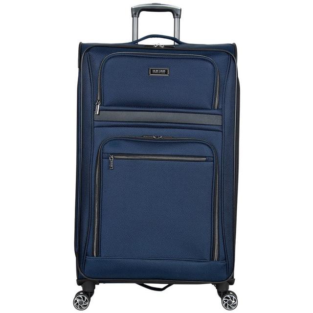 Kenneth Cole REACTION Rugged Roamer Lightweight Softside Expandable 8-Wheel Spinner Luggage, Navy, 28-Inch Checked