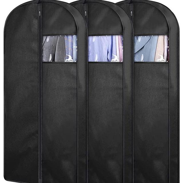 KIMBORA 43" Suit Bags for Closet Storage and Travel, Gusseted Hanging Garment Bags for Men Suit Cover With Handles for Clothes, Coats, Jackets, Shirts（3 Packs）