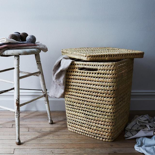 Woven Moroccan Laundry Basket with Lid